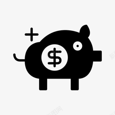 银行小猪储蓄图标图标