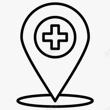 医院医院位置地图指针图标图标