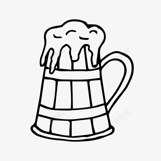 啤酒杯酒精手绘图标svg_新图网 https://ixintu.com 啤酒杯 手绘 素描 酒精
