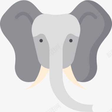 大象野生动物31平坦图标图标