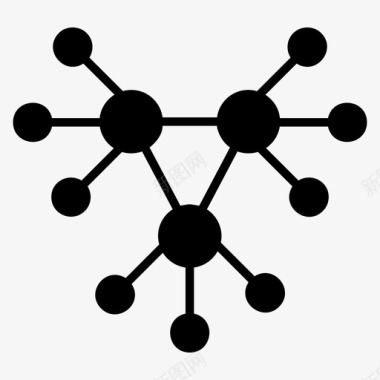节点网络连接层次结构图标图标
