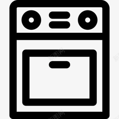 烤箱domotics25线性图标图标