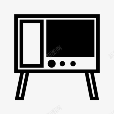 电视复古模拟图标图标