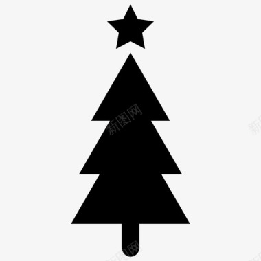 圣诞树星星冬天图标图标