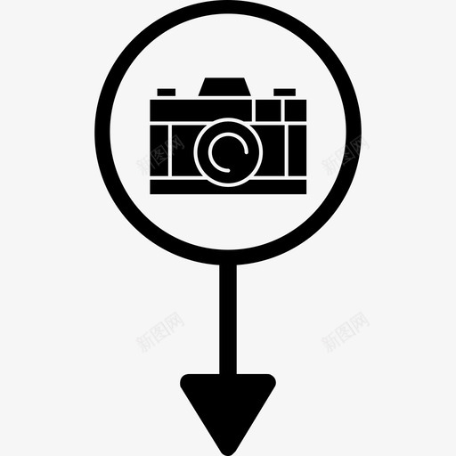 游客照相机地图图标svg_新图网 https://ixintu.com 别针 地图 地图针v10 旅行 游客 照相机