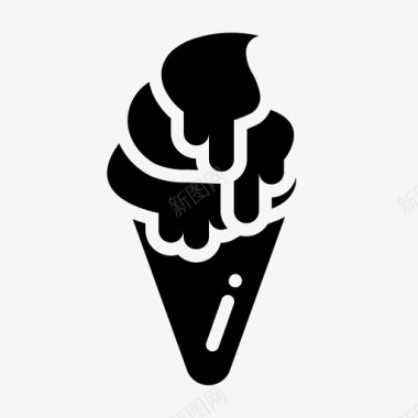 冰淇淋筒冰激凌冰淇淋图标图标