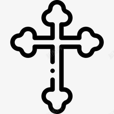 十字架复活节第8天直线形图标图标