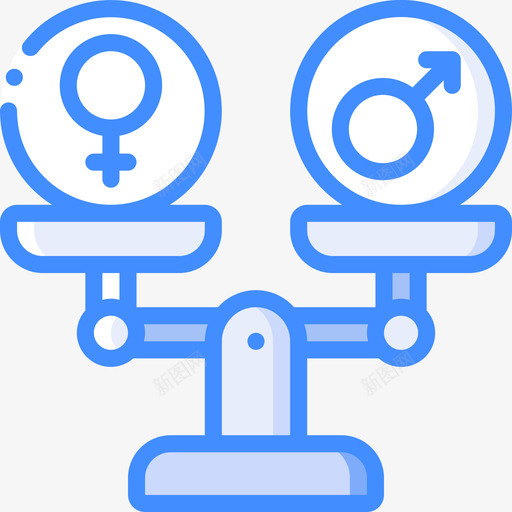性别平等女权主义22蓝色图标svg_新图网 https://ixintu.com 女权主义 性别平等 蓝色