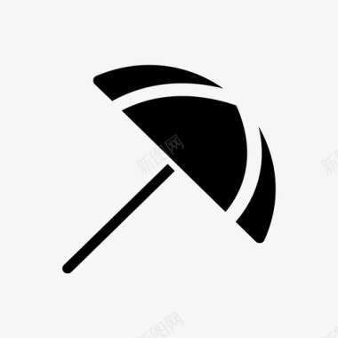 伞海滩雕文图标图标