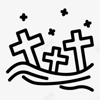万圣节恐怖十字架图标图标