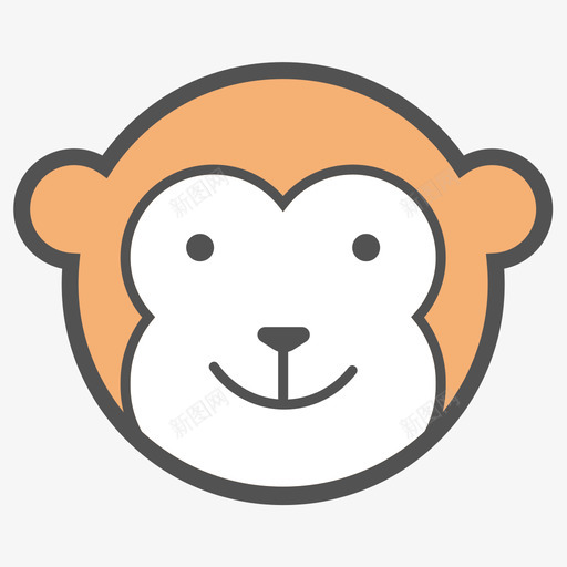 monkeysvg_新图网 https://ixintu.com monkey 填充 线性 多色 可爱