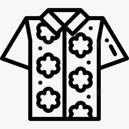 花衬衫衣服夏威夷图标svg_新图网 https://ixintu.com 假日 夏威夷 夏季 衣服 衬衫