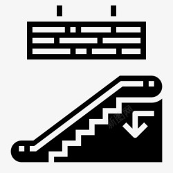 bbg向下箭头实心楼梯机场向下箭头图标高清图片