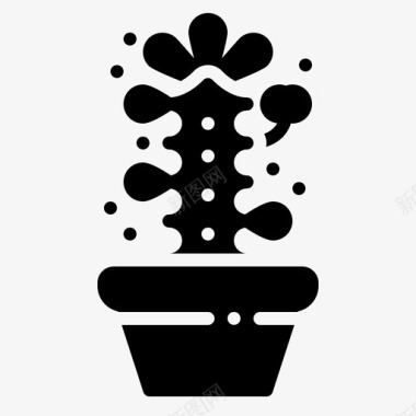 刺仙人掌冠花园植物图标图标