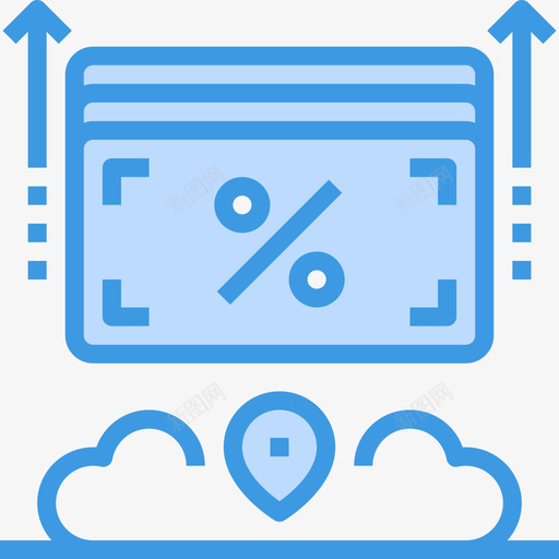 利润折扣8蓝色图标svg_新图网 https://ixintu.com 利润 折扣 蓝色