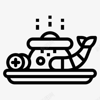 炒饭菜虾图标图标