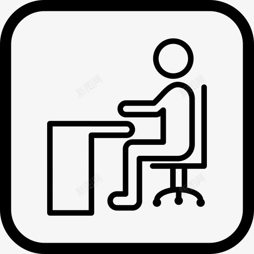 坐在桌子上办公室工作图标svg_新图网 https://ixintu.com 办公室 坐在 工作 教育 桌子
