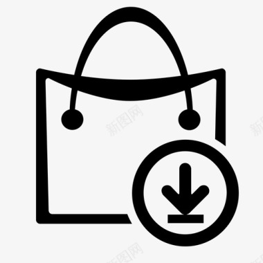 购物袋下箭头产品图标图标