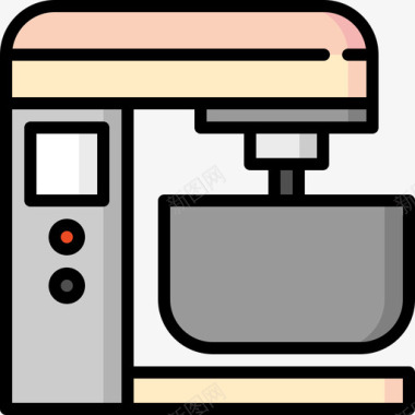 搅拌机烘焙117线性颜色图标图标