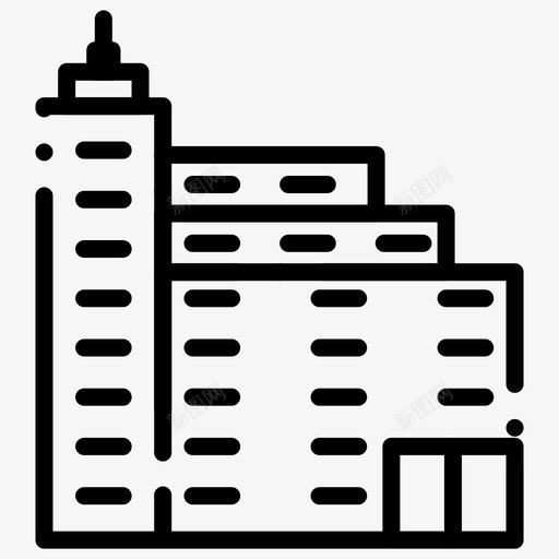 塔楼建筑办公室图标svg_新图网 https://ixintu.com 元素 办公室 城市 塔楼 建筑 房地产 虚线