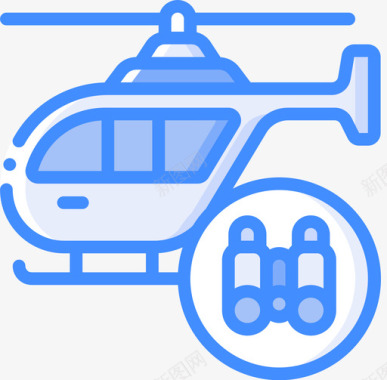 直升机空档年蓝色图标图标