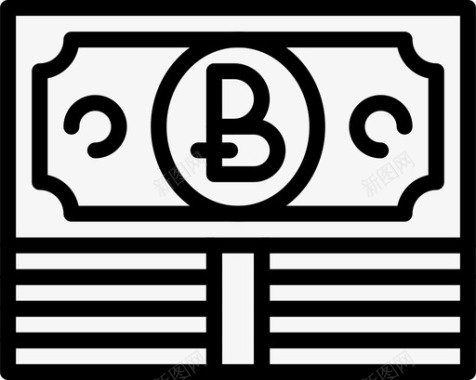 比特币加密和货币6线性图标图标