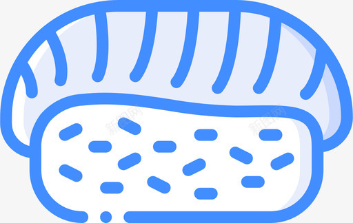寿司东方食品蓝色图标图标
