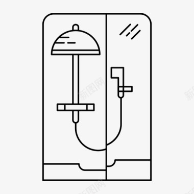 淋浴电器浴室图标图标