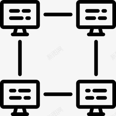 网络计算机51线性图标图标