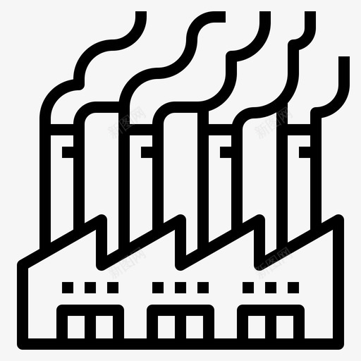 工厂全球变暖13线性图标svg_新图网 https://ixintu.com 全球 变暖 工厂 线性