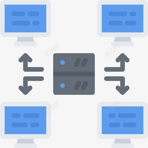 局域网计算机52扁平图标svg_新图网 https://ixintu.com 局域网 扁平 计算机