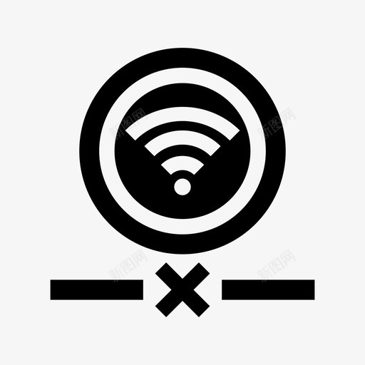 离线连接互联网图标svg_新图网 https://ixintu.com 互联网 信号 离线 网络 连接