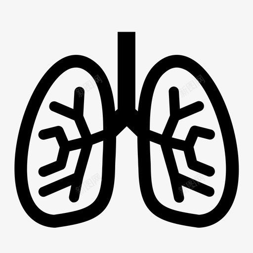 肺解剖学健康图标svg_新图网 https://ixintu.com 健康 医院 器官 肺 肺科 解剖学