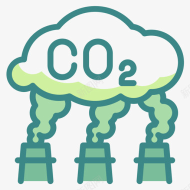 二氧化碳生态环境5双色调图标图标