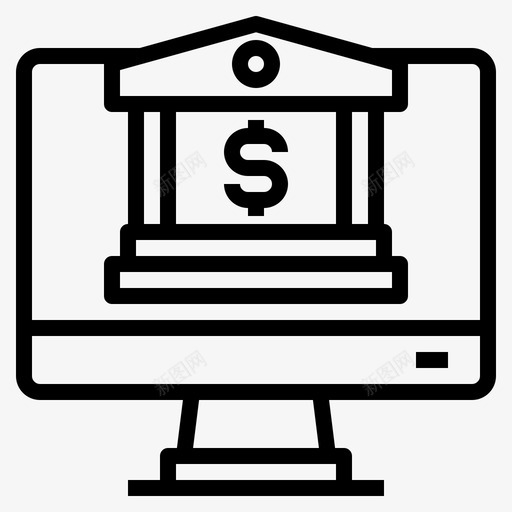 网上银行商业计算机图标svg_新图网 https://ixintu.com 商业 市场营销 管理 网上银行 计算机