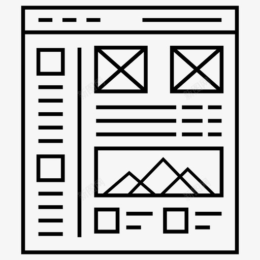 网页界面公司网站用户界面图标svg_新图网 https://ixintu.com 公司网站 用户界面 用户界面套件线向量图标 网站流线框布局 网页布局 网页界面 网页设计