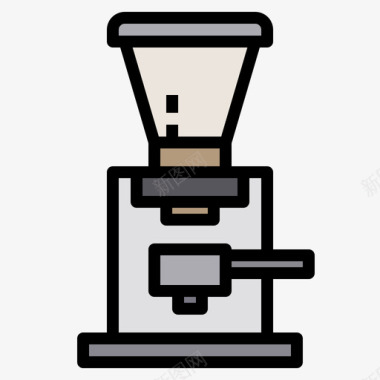 咖啡研磨机咖啡店109线性颜色图标图标