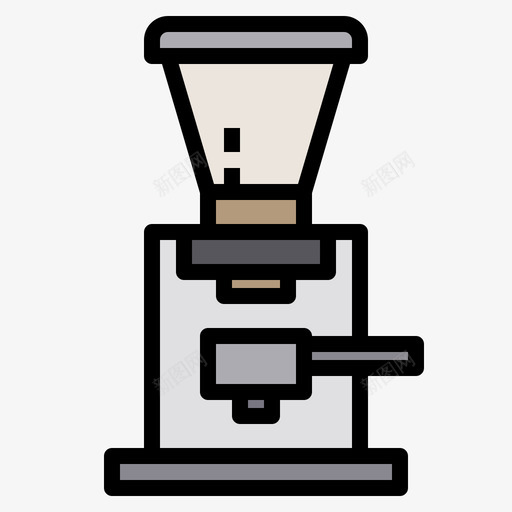 咖啡研磨机咖啡店109线性颜色图标svg_新图网 https://ixintu.com 咖啡店109 咖啡研磨机 线性颜色