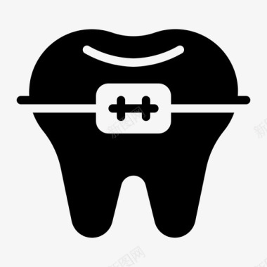 牙套牙齿护理牙医图标图标