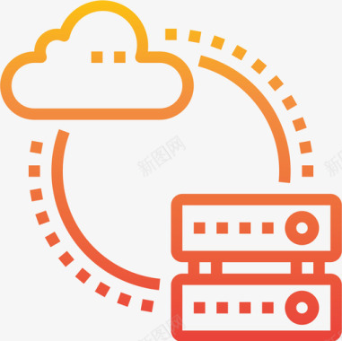 云计算云技术25梯度图标图标