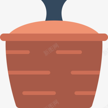 锅东方食物4扁平图标图标