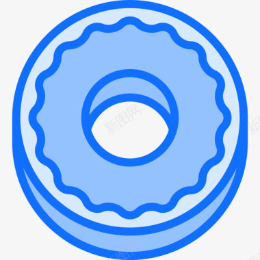 甜甜圈面包店110蓝色图标图标