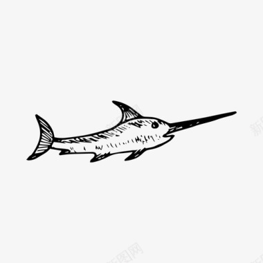 旗鱼马林鱼海洋图标图标