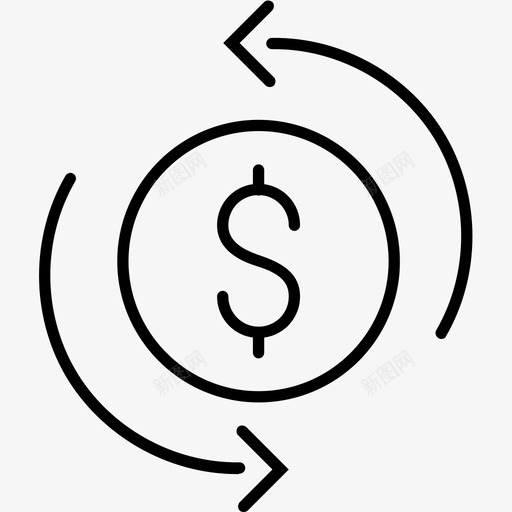 货币银行美元图标svg_新图网 https://ixintu.com 回收 在线 网上银行 美元 货币 银行