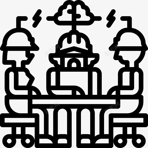头脑风暴建设会议图标svg_新图网 https://ixintu.com 专业 会议 团队合作 头脑风暴 建设