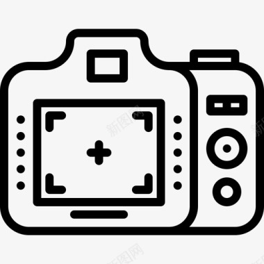 单反相机摄影师直线型图标图标