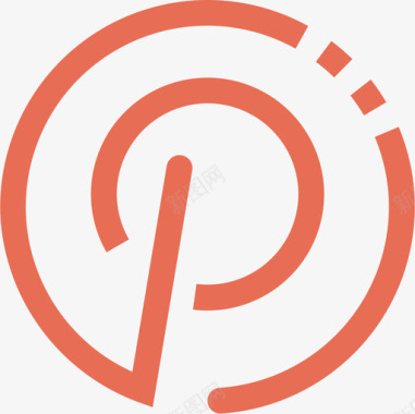 Pinterest社交与沟通2扁平图标图标