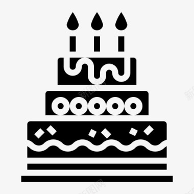 生日蛋糕面包师甜点图标图标
