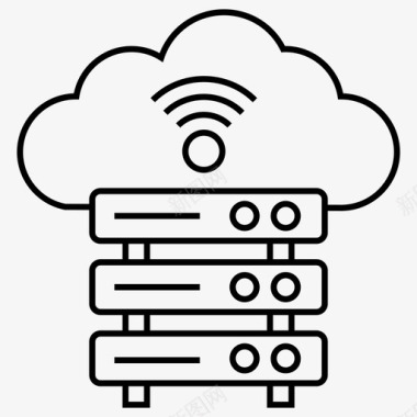 云计算热点云托管数据库云托管服务器图标图标