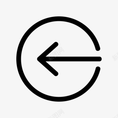 左箭头按钮圆圈图标图标